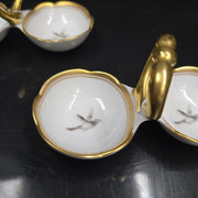 Bernardaud, Two Small Salt Cellars, Pastoral Collection in Grisaille Limoges
