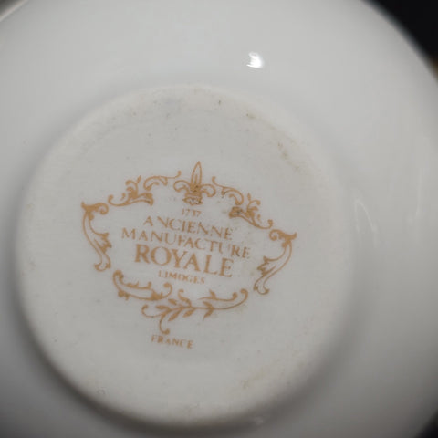 Bernardaud, Two Small Salt Cellars, Pastoral Collection in Grisaille Limoges