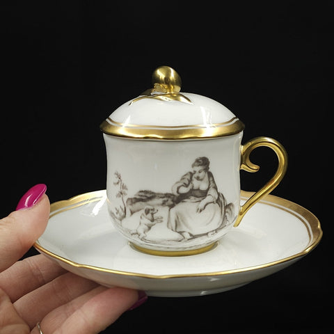 Bernardaud, Coffee Service, Collection, Pastorale in Grisaille. Limoges