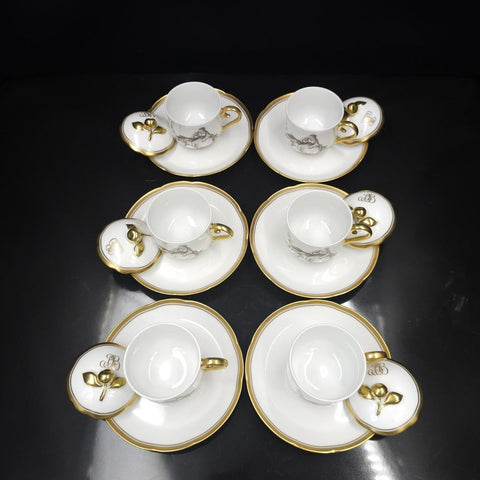 Bernardaud, Coffee Service, Collection, Pastorale in Grisaille. Limoges