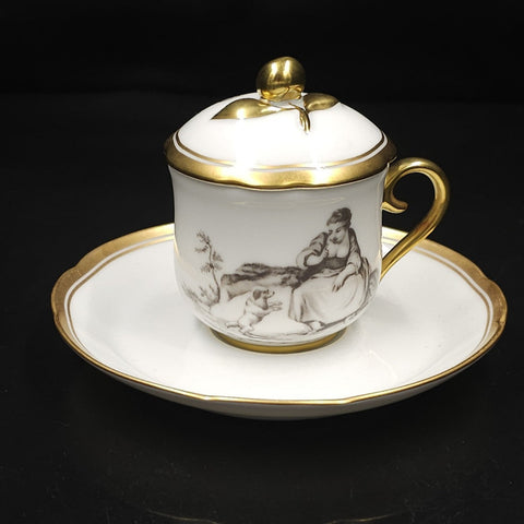 Bernardaud, Coffee Service, Collection, Pastorale in Grisaille. Limoges