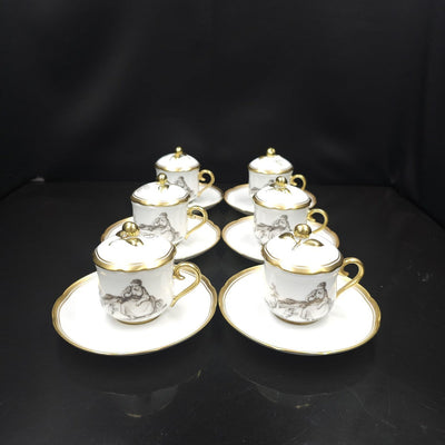 Bernardaud, Coffee Service, Collection, Pastorale in Grisaille. Limoges