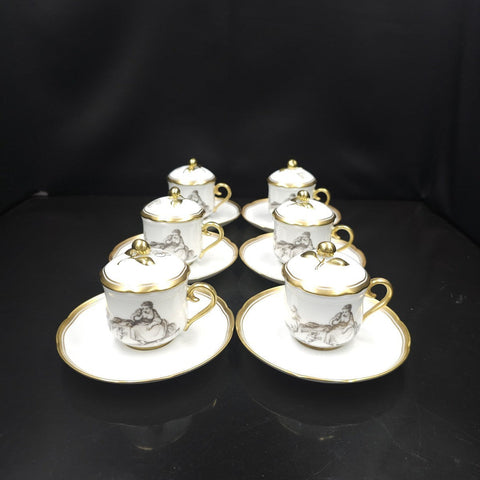 Bernardaud, Coffee Service, Collection, Pastorale in Grisaille. Limoges