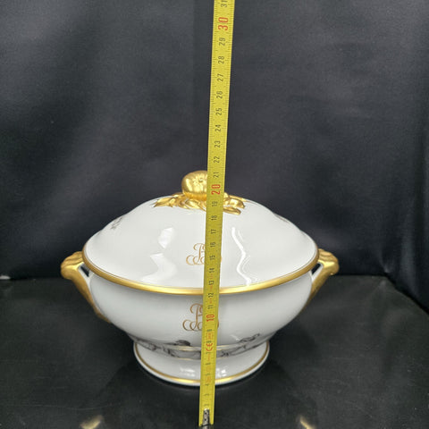 Bernardaud, Soup Tureen, Pastoral Collection in Grisaille Limoges