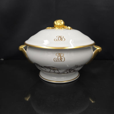 Bernardaud, Soup Tureen, Pastoral Collection in Grisaille Limoges