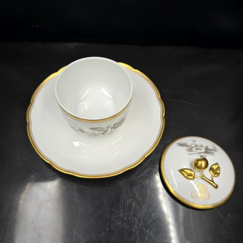 Bernardaud, Sugar Bowl, Pastoral Collection in Grisaille, Limoges
