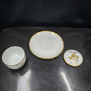 Bernardaud, Sugar Bowl, Pastoral Collection in Grisaille, Limoges