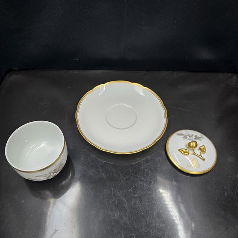 Bernardaud, Sugar Bowl, Pastoral Collection in Grisaille, Limoges