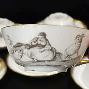 Bernardaud, Tea Service, Collection, Pastorale in Grisaille. Limoges