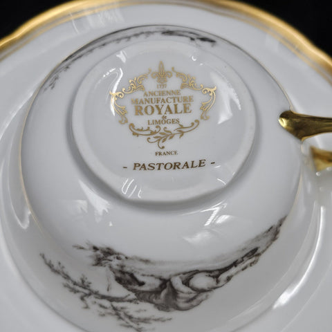 Bernardaud, Tea Service, Collection, Pastorale in Grisaille. Limoges