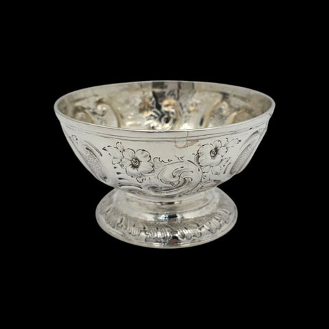 Ancien Bol Sur Pied En Argent Massif Anglais