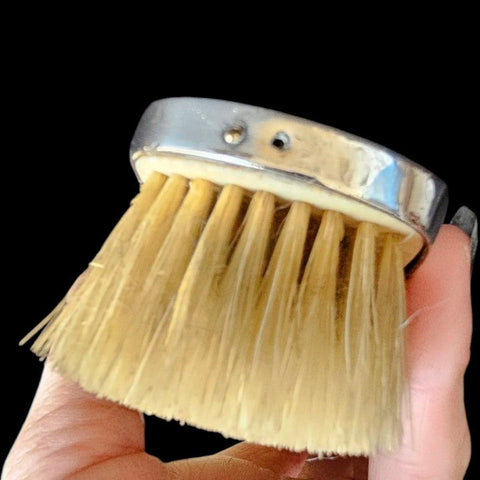 ENAMELED SILVER Antique Clothes Brush