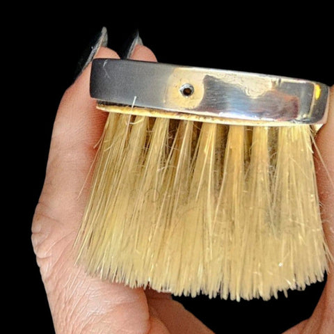 ENAMELED SILVER Antique Clothes Brush