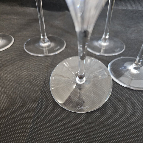 CHRISTOFLE IRIANA Flûtes À Champagne en Cristal x6