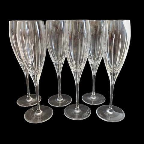 CHRISTOFLE IRIANA Flûtes À Champagne en Cristal x6