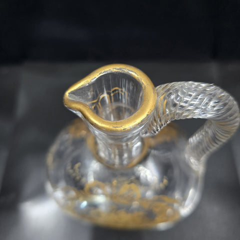 Att. A Baccarat, Crystal Carafe Decorated With Flower and Butterfly