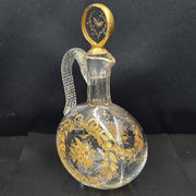 Att. A Baccarat, Crystal Carafe Decorated With Flower and Butterfly