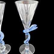 - ULRIKA HYDMAN VALLIEN - for KOSTA BODA Pair of snake-shaped footed cups