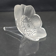 Lalique France Crystal Glass Paperweight Anemone Flower