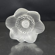 Lalique France Crystal Glass Paperweight Anemone Flower