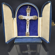 Mother of Pearl and Silver, Antique Cross Pendant