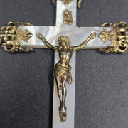 Mother of Pearl and Silver, Antique Cross Pendant
