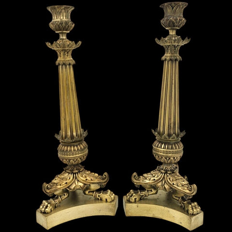 Pair of Napoleon III Gilt Bronze Candlesticks