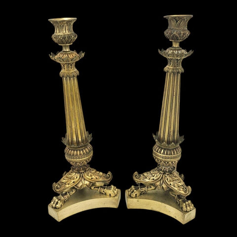 Pair of Napoleon III Gilt Bronze Candlesticks