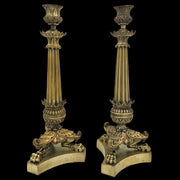 Pair of Napoleon III Gilt Bronze Candlesticks