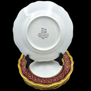 -  Cheverny Limoges - Assiettes à dessert Incrustation D'or, double dorure Polie À L'agate.