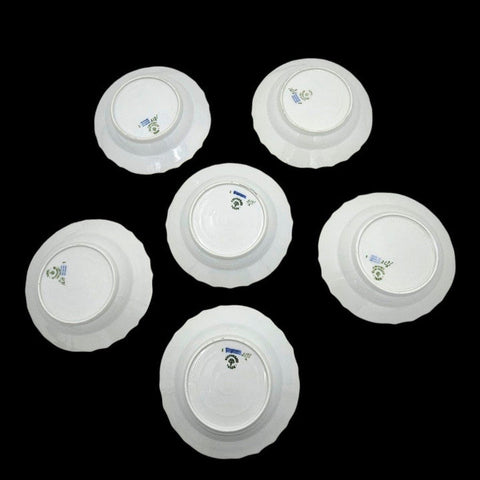 Royal Copenhagen Small Soup Plates ×6 Antique "Saxon Flowers"
