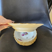 Royal Copenhagen Small Soup Plates ×6 Antique "Saxon Flowers"