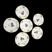 Royal Copenhagen Small Soup Plates ×6 Antique "Saxon Flowers"