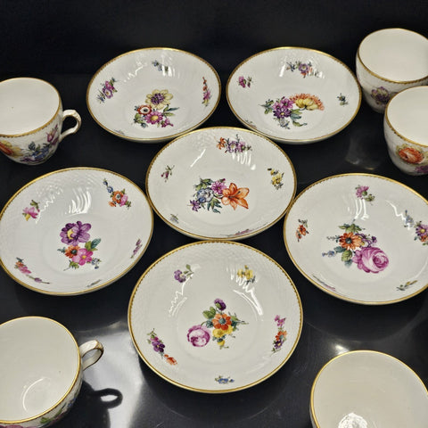 - Royal Copenhagen - 6 Porcelain Cups and 6 Saucers