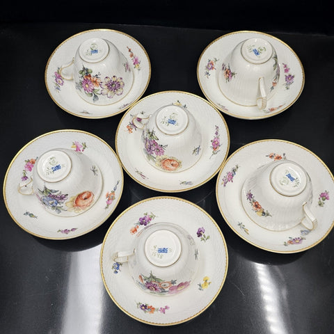 - Royal Copenhagen - 6 Porcelain Cups and 6 Saucers