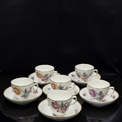 - Royal Copenhagen - 6 Porcelain Cups and 6 Saucers