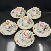 - Royal Copenhagen - 6 Porcelain Cups and 6 Saucers