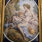 Ancien Tableau, Peinture Emaillée XIXème