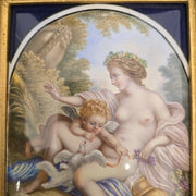 Ancien Tableau, Peinture Emaillée XIXème