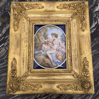 Ancien Tableau, Peinture Emaillée XIXème