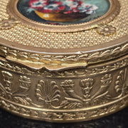 Antique Round Gilded Brass Box