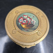 Antique Round Gilded Brass Box