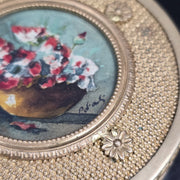 Antique Round Gilded Brass Box