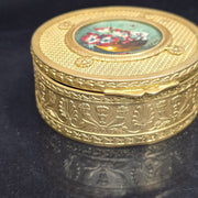 Antique Round Gilded Brass Box