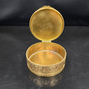 Antique Round Gilded Brass Box