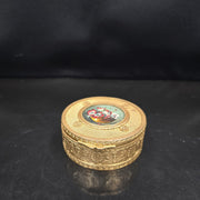 Antique Round Gilded Brass Box