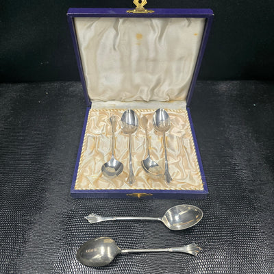 6 cuillères en argent massif James Deakin & Sons