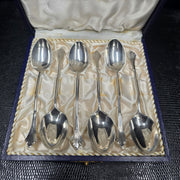 6 cuillères en argent massif James Deakin & Sons