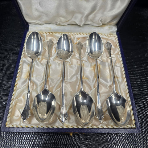 6 cuillères en argent massif James Deakin & Sons