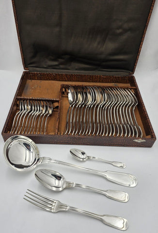 - SFAM - Ménagère 12 Personnes Modèle Filet. French silver plated cutlery